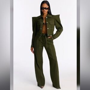 Olive Green Women's Pants SET